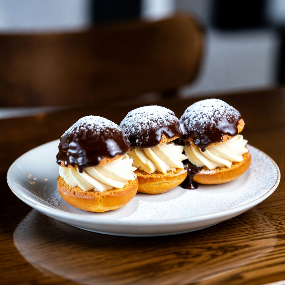 Eklerki z kremem waniliowym Eklerki z kremem waniliowym