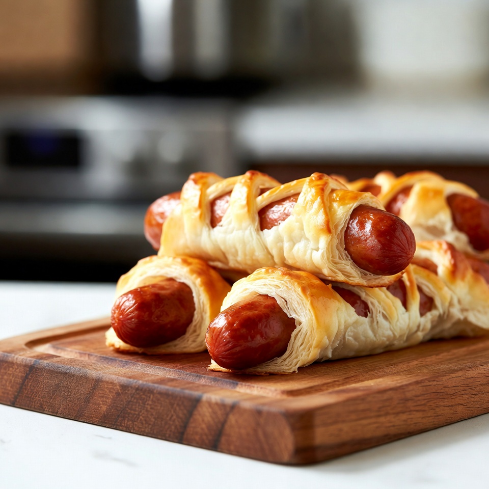 Kabanosy w cieście francuskim Kabanosy w cieście francuskim