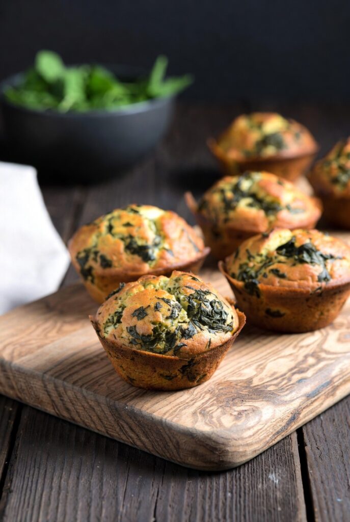 Muffinki wytrawne z szpinakiem Muffinki wytrawne z szpinakiem