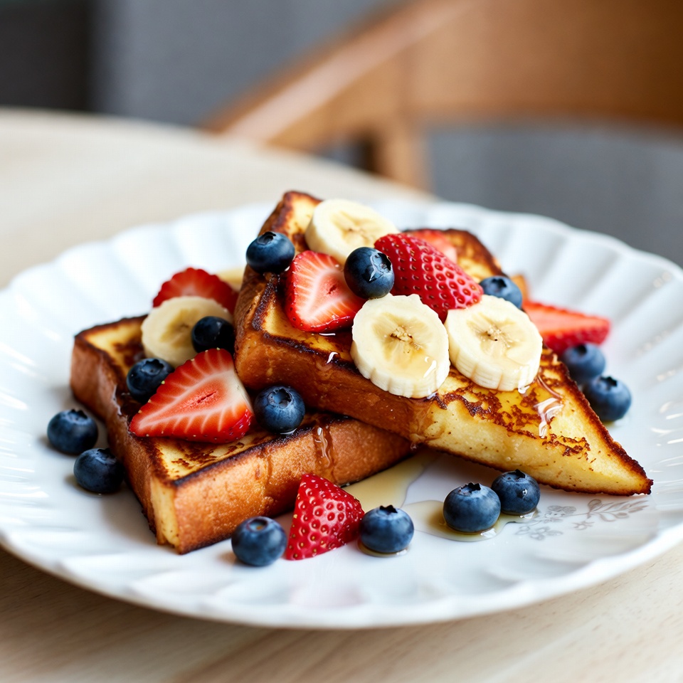 Tosty francuskie z owocami Tosty francuskie z owocami