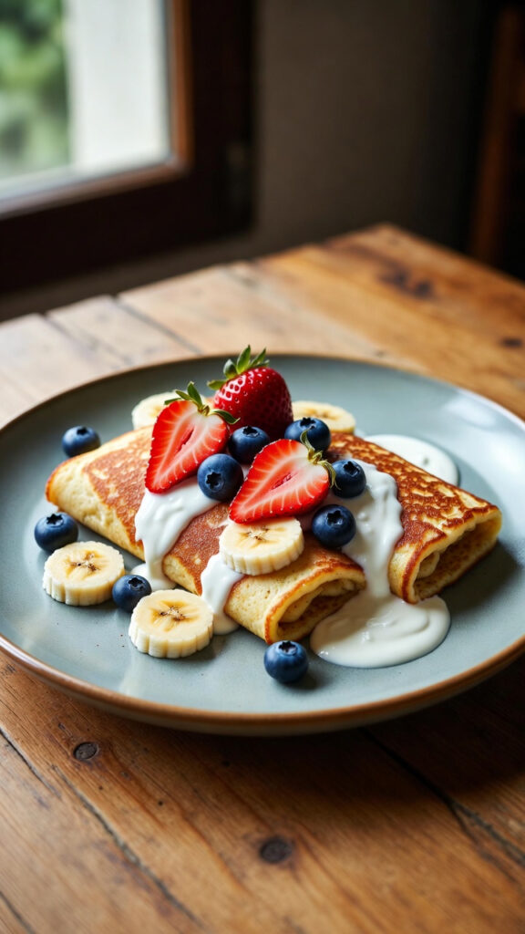 Naleśniki z owocami i jogurtem